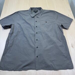 FILSON Short Sleeve Button Up Shirt Gray‎ Men's Size XXL Utility Pocket READ!
